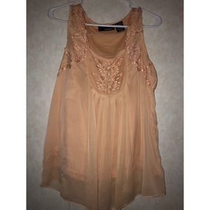 Pink chiffon tank top